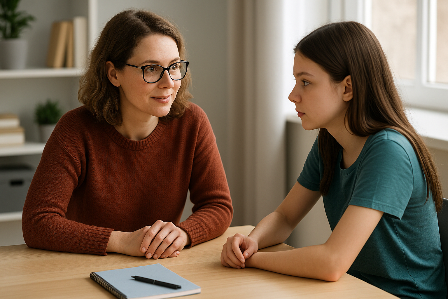 A mentor speaking with a young person